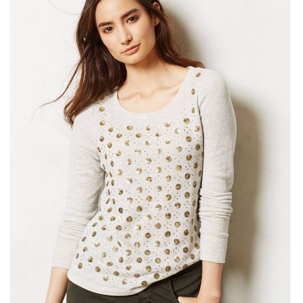 Anthropologie deletta dazzle dot sweatshirt